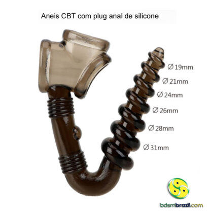 Aneis CBT com plug anal de silicone - Image 4