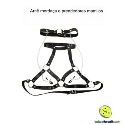 Arnê mordaça e prendedores mamilos - Image 2