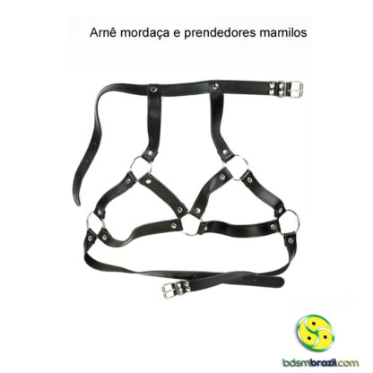 Arnê mordaça e prendedores mamilos - Image 4