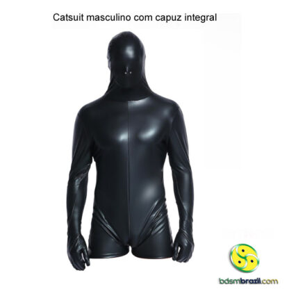 Catsuit masculino com capuz integral