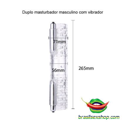 Duplo masturbador masculino com vibrador - Image 4