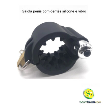 Gaiola penis com dentes silicone e vibro