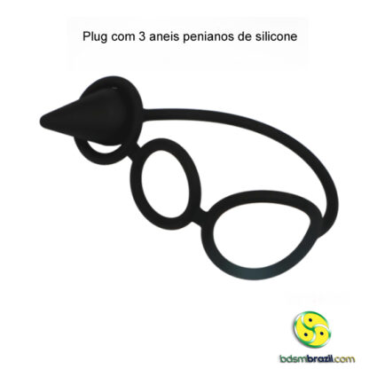 Plug com 3 aneis penianos de silicone - Image 3