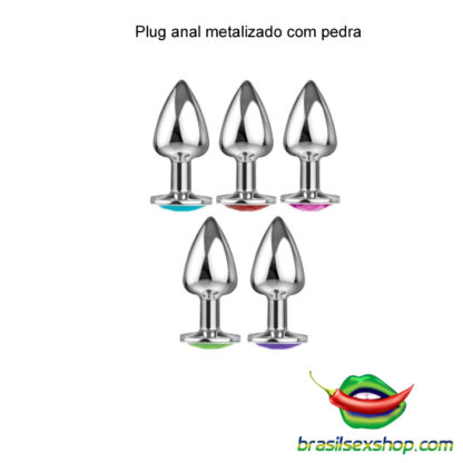 Plug anal metalizado com pedra