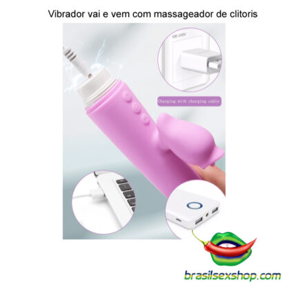 Vibrador vai e vem com massageador de clitoris - Image 4