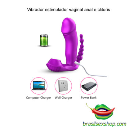 Vibrador estimulador vaginal anal e clitoris - Image 8