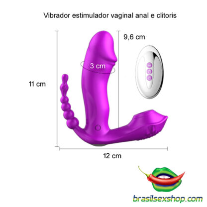 Vibrador estimulador vaginal anal e clitoris - Image 9