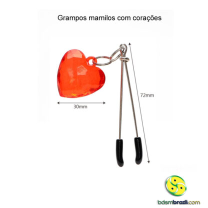 Grampos mamilos com corações - Image 2