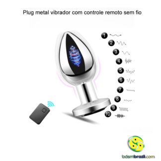 Plug metal vibrador com controle remoto sem fio