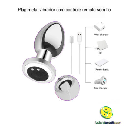 Plug metal vibrador com controle remoto sem fio - Image 4