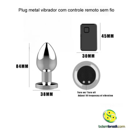 Plug metal vibrador com controle remoto sem fio - Image 5