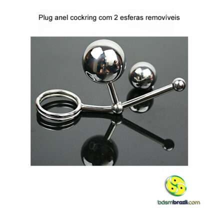 Plug anel cockring com 2 esferas removíveis - Image 2