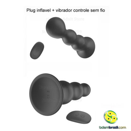 Plug inflavel + vibrador controle sem fio - Image 6