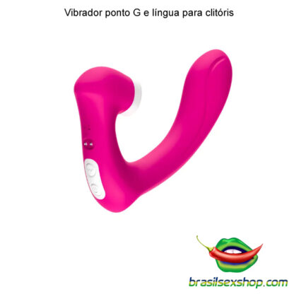 Vibrador ponto G e língua para clitóris