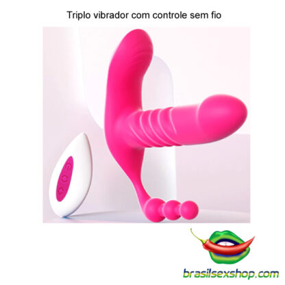 Triplo vibrador com controle sem fio