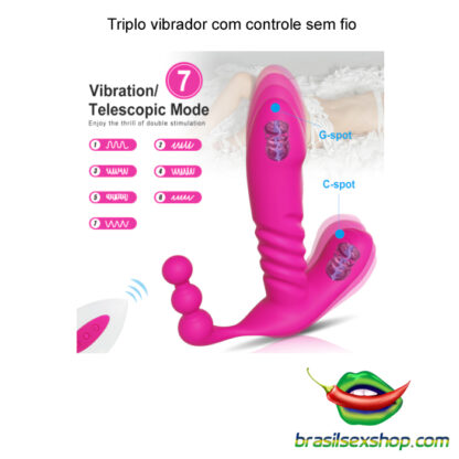 Triplo vibrador com controle sem fio - Image 3