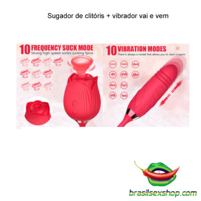 Sugador de clitóris + vibrador vai e vem - Image 2