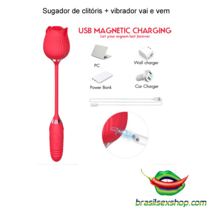 Sugador de clitóris + vibrador vai e vem - Image 4