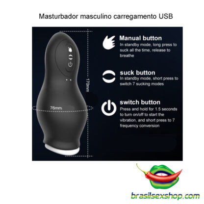 Masturbador masculino carregamento USB - Image 2