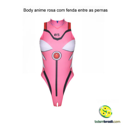 Body anime rosa com fenda entre as pernas - Image 3