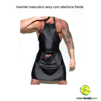 Avental masculino sexy com abertura frente