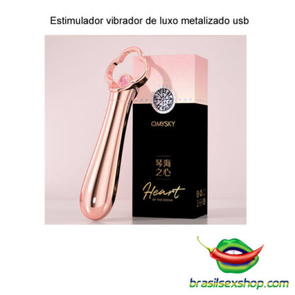 Estimulador vibrador de luxo metalizado usb - Image 2