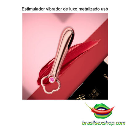 Estimulador vibrador de luxo metalizado usb - Image 4