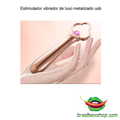 Estimulador vibrador de luxo metalizado usb - Image 5