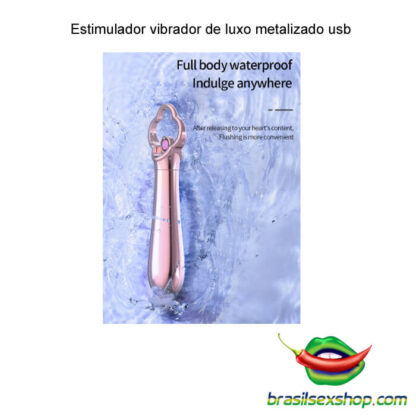 Estimulador vibrador de luxo metalizado usb - Image 6