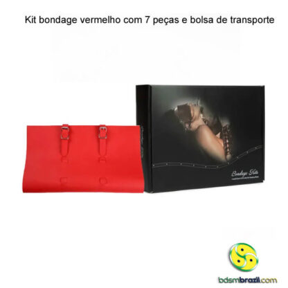 Kit bondage vermelho com 7 peças e bolsa de transporte - Image 2