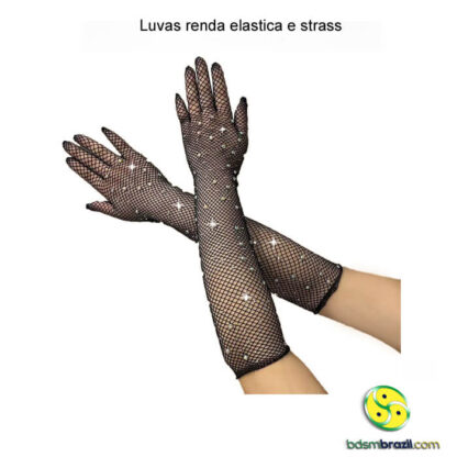 Luvas renda elastica e strass - Image 2