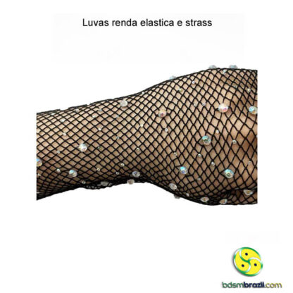 Luvas renda elastica e strass - Image 5