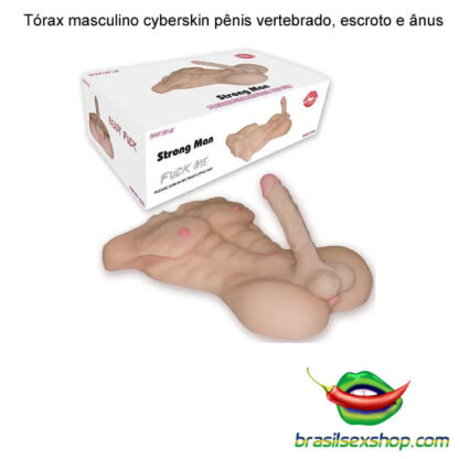 Tórax masculino cyberskin pênis vertebrado, escroto e ânus - Image 2