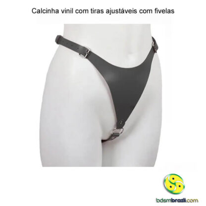 Calcinha vinil com tiras ajustáveis com fivelas - Image 3