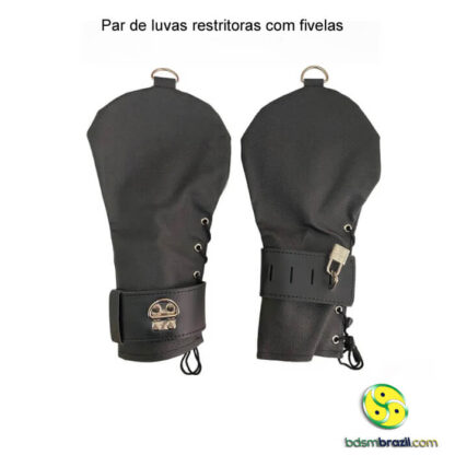 Par de luvas restritoras com fivelas