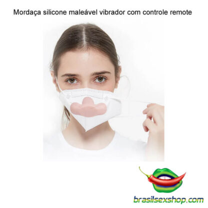 Mordaça silicone maleável vibrador com controle remoto - Image 4