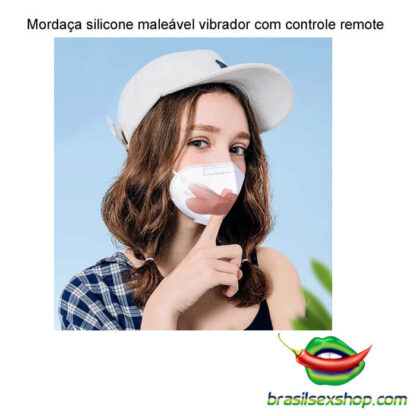 Mordaça silicone maleável vibrador com controle remoto - Image 5