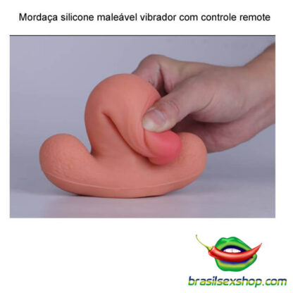 Mordaça silicone maleável vibrador com controle remoto - Image 10