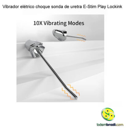 Vibrador elétrico choque sonda de uretra E-Stim Play Lockink - Image 5