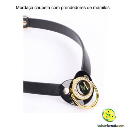 Mordaça chupeta com prendedores de mamilos - Image 7