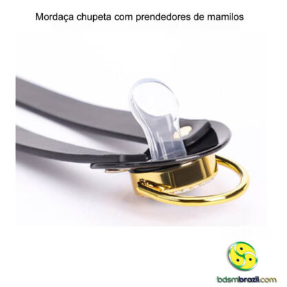 Mordaça chupeta com prendedores de mamilos - Image 8