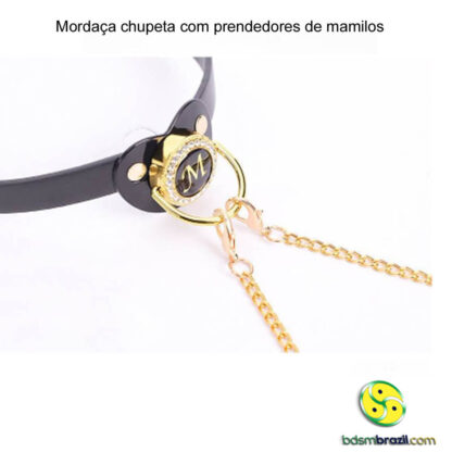 Mordaça chupeta com prendedores de mamilos - Image 9