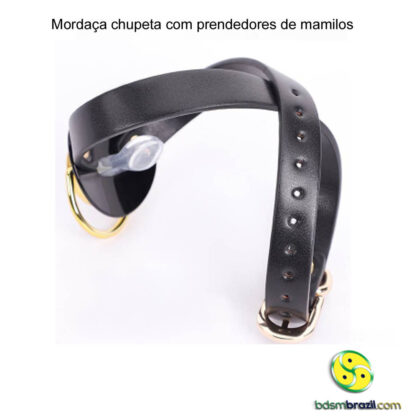 Mordaça chupeta com prendedores de mamilos - Image 12