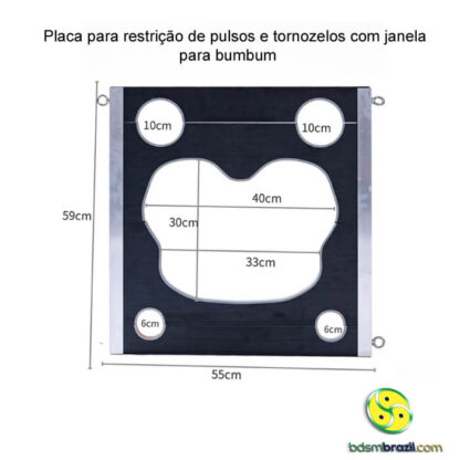 Placa para restrição de pulsos e tornozelos com janela para bumbum - Image 3