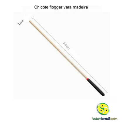 Chicote flogger vara madeira