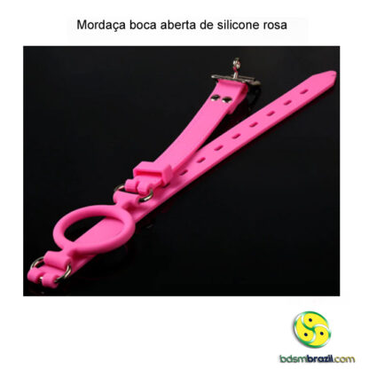 Mordaça boca aberta de silicone rosa - Image 2