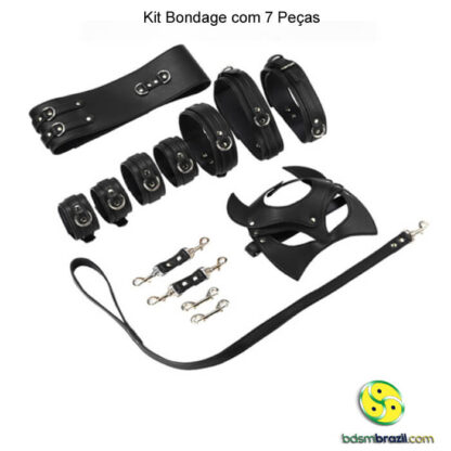 Kit bondage com 7 peças preto - Image 2