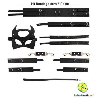 Kit bondage com 7 peças preto - Image 4