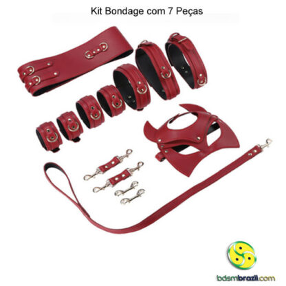 Kit bondage com 7 peças vermelho - Image 2