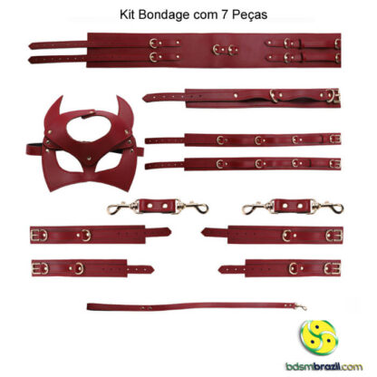 Kit bondage com 7 peças vermelho - Image 13